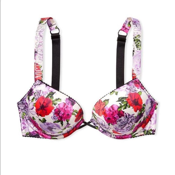 Victoria's Secret Other - •VICTORIA’S SECRET•NWT bombshell Add-2- smooth shine strip floral bra size 32D